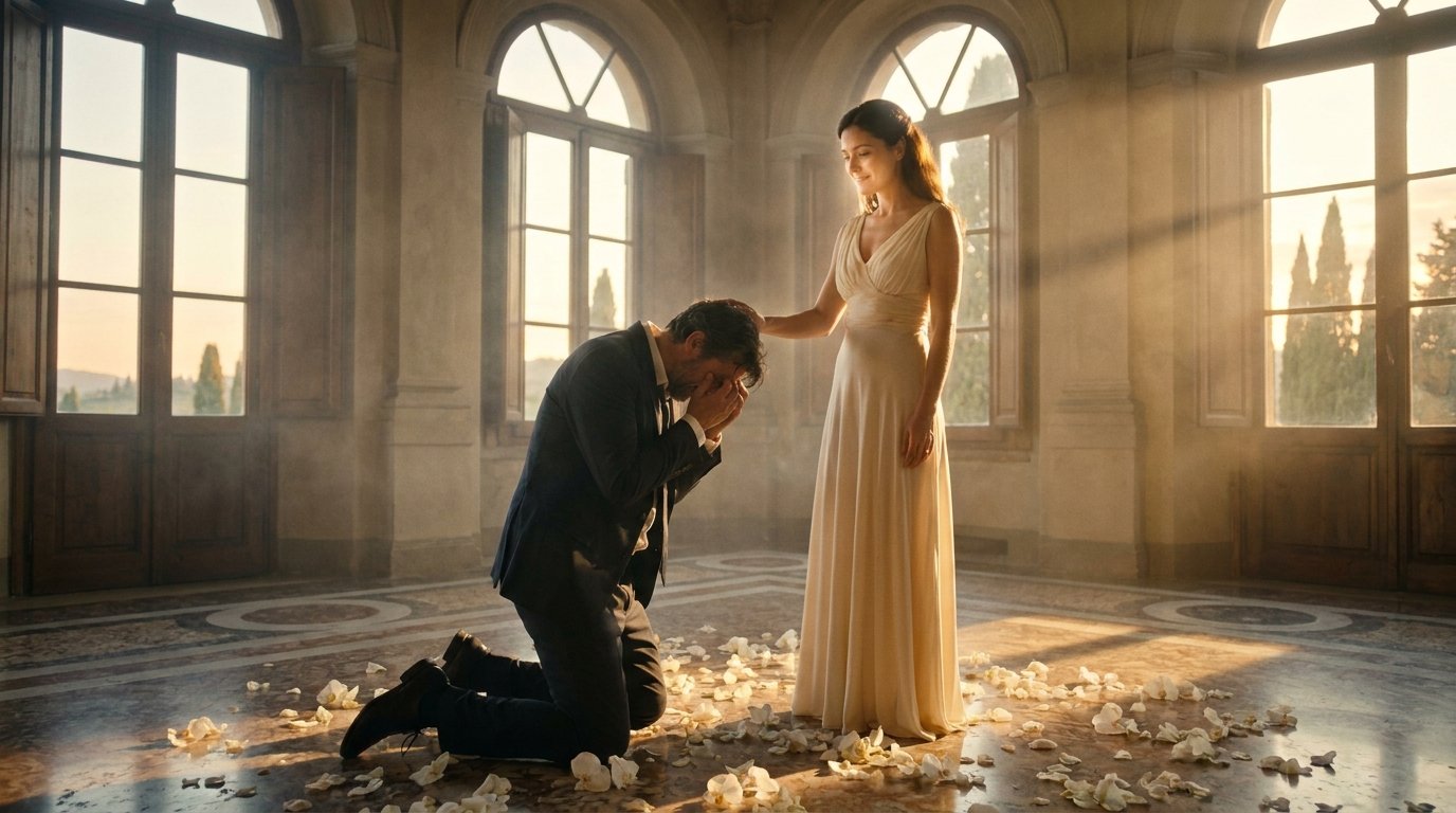Man weeping woman forgiving 202607231630